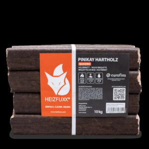 PiniKay Quadro Hartholzbriketts – mit Zugloch (Palette 960 kg)